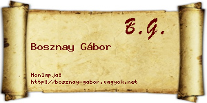 Bosznay Gábor névjegykártya